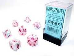 Festive Pop Art/red Polyhedral 7-Dice Set